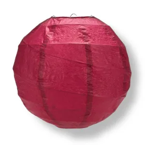 12 PACK | 12"  Velvet Red Crisscross Ribbing, Hanging Paper Lantern Combo Set
