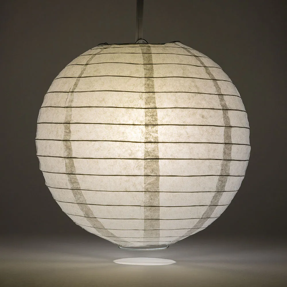 14" Gray / Grey Round Paper Lantern, Even Ribbing, Chinese Hanging Wedding & Party Decoration