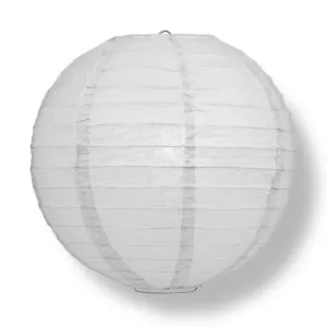 14" Gray / Grey Round Paper Lantern, Even Ribbing, Chinese Hanging Wedding & Party Decoration