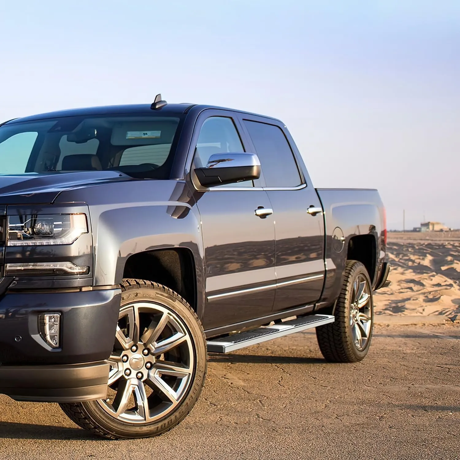 2007-2018 Chevy Silverado/GMC Sierra 1500 Double Extended Cab 2007-2019 Chevy Silverado/GMC Sierra 2500HD 3500HD 6 Inch Stainless Steel Side Step Nerf Bars Running Boards