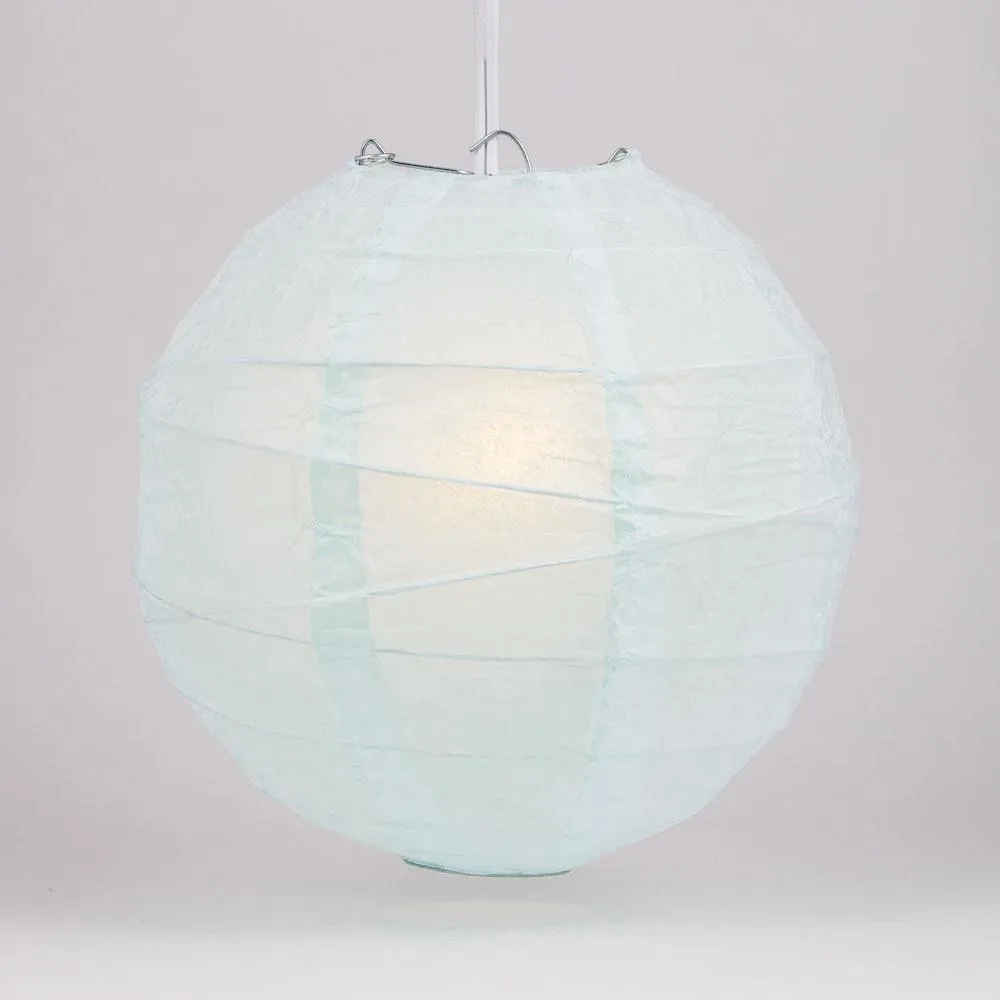 24 Inch Arctic Spa Blue Free-Style Ribbing Round Paper Lantern