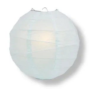 24 Inch Arctic Spa Blue Free-Style Ribbing Round Paper Lantern