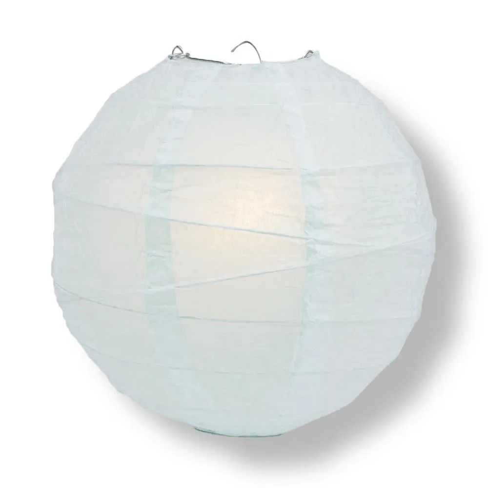 24 Inch Arctic Spa Blue Free-Style Ribbing Round Paper Lantern