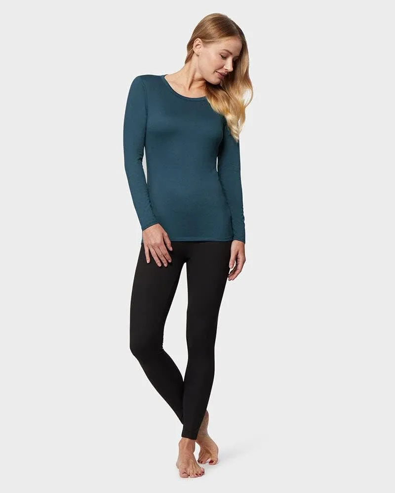 32 Degrees Women's Lightweight Baselayer Crew Top | Long Sleeve | Form Fitting | 4-Way Stretch | Thermal