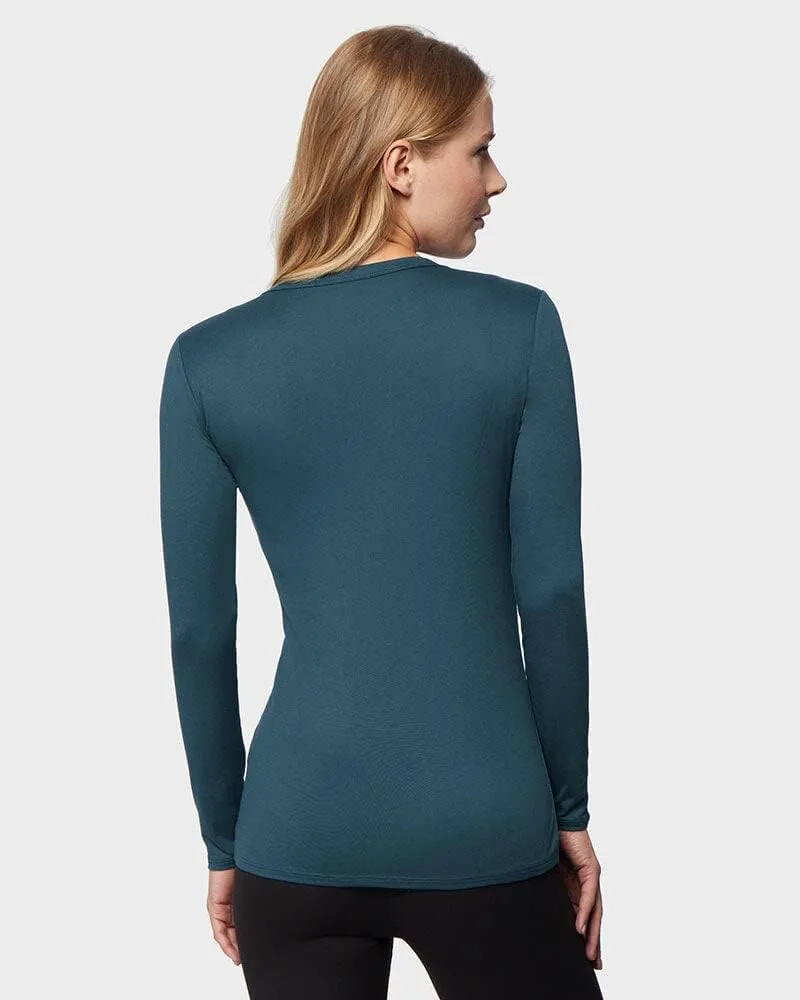 32 Degrees Women's Lightweight Baselayer Crew Top | Long Sleeve | Form Fitting | 4-Way Stretch | Thermal