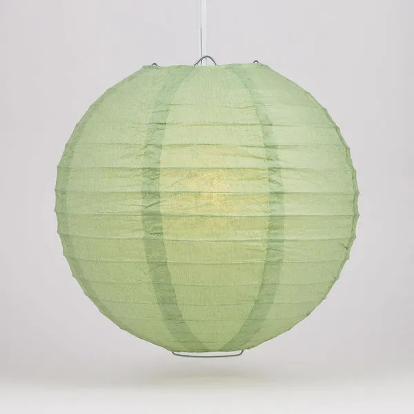 36" Sea Green Jumbo Round Paper Lantern, Even Ribbing, Chinese Hanging Wedding & Party Decoration
