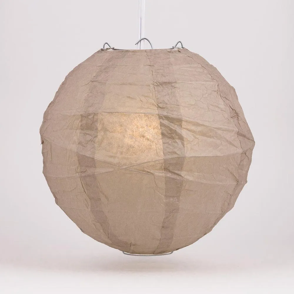 5-Pack 16 Inch Dusty Sand Rose Free-Style Ribbing Round Paper Lantern