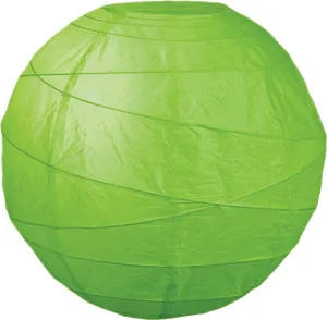 5-Pack 16 Inch Grass Greenery Free-Style Ribbing Round Paper Lantern