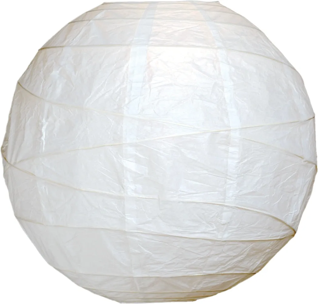 50-Pack 16 Inch White Free-Style Ribbing Round Paper Lantern