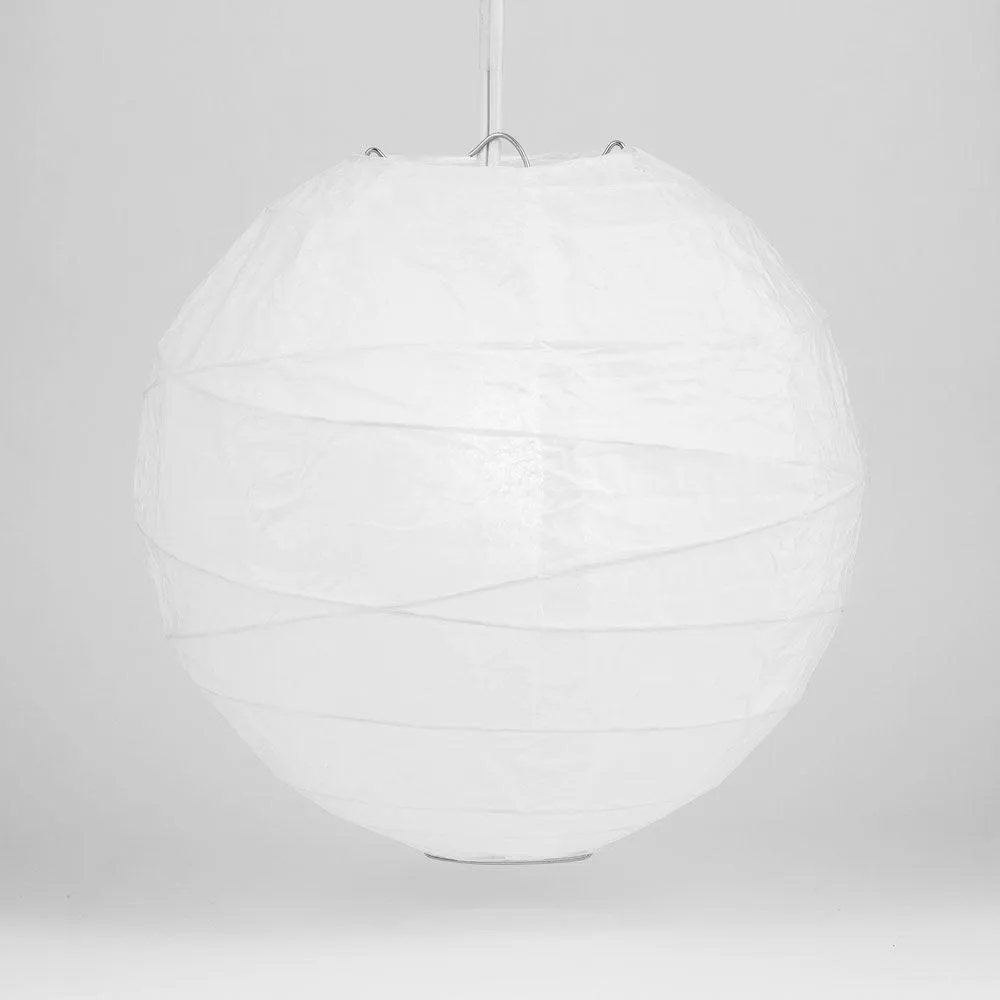 50-Pack 18 Inch White Free-Style Ribbing Round Paper Lantern
