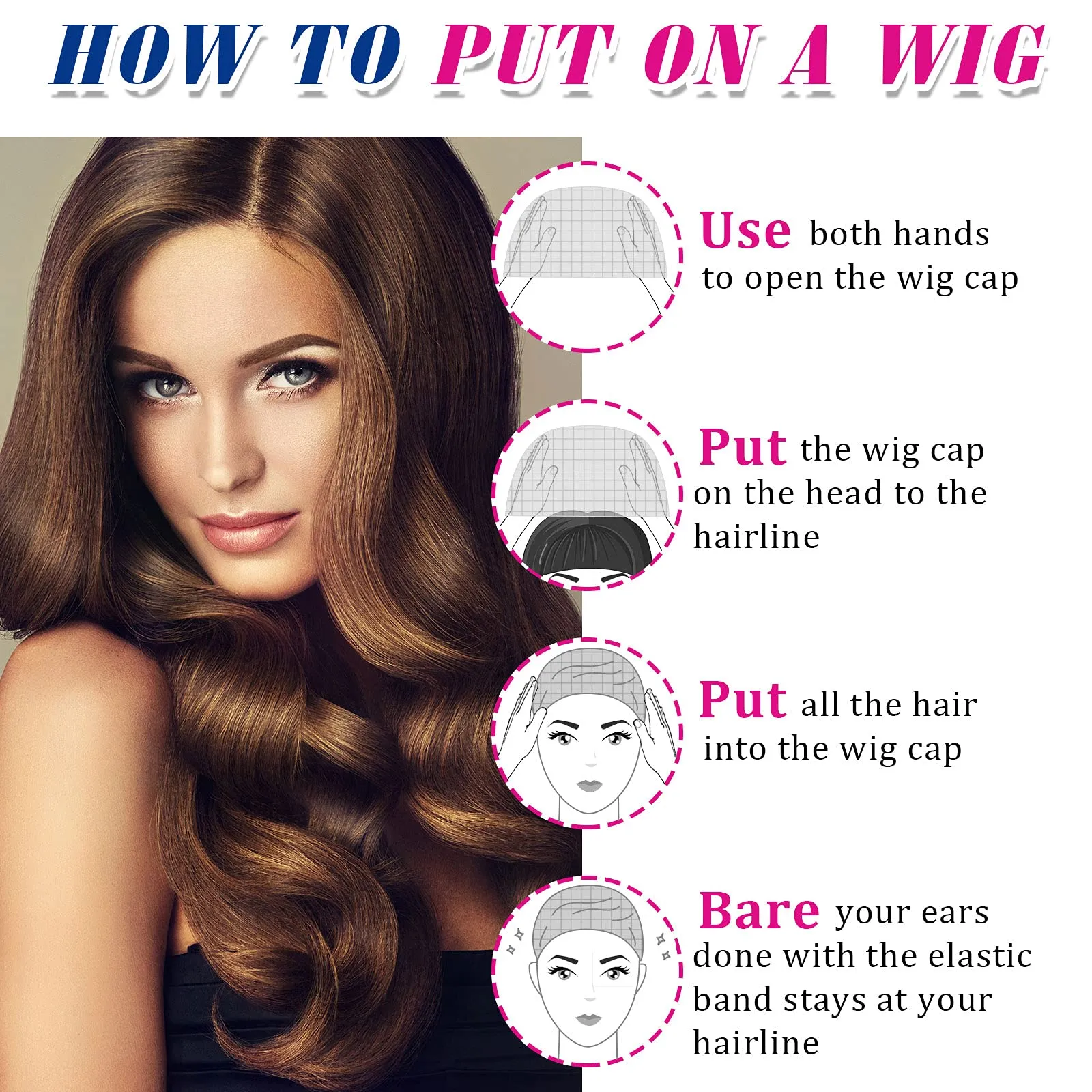 50 Pieces Wig Caps Mesh Net Wig Cap Stocking Wig Caps Stretchy Nylon Wig Caps Liner Weaving Caps Close End Fishnet Wig Cap for Women Girls Men (Black) Black