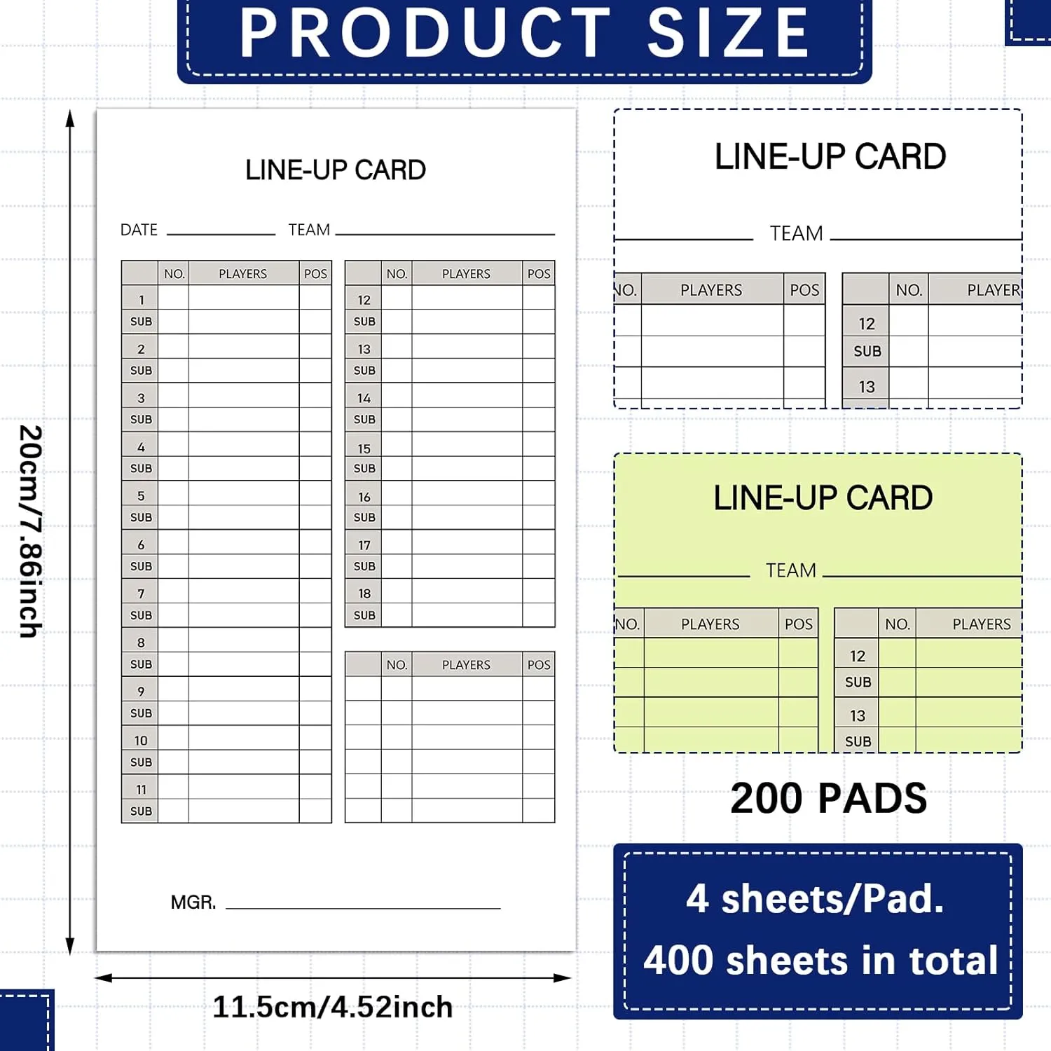 50/100/200 Baseball Softball Lineup Cards 4.52 x 7.86 Inch Lineup Sheet Games with Player Roster Baseball Scorebook Coaching Accessories for Coaches Umpires, 4 Part Carbonless Copies