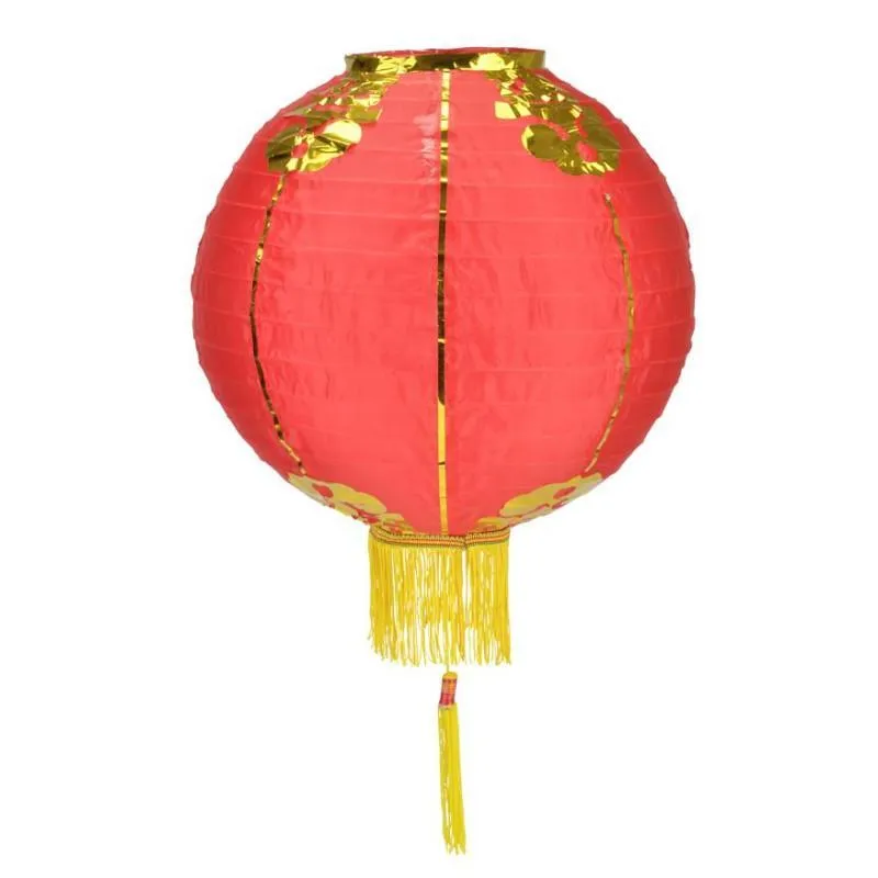 8 PACK | Chinese Lunar New Year Prosperity Nylon Lanterns, Red Gold Hanging Combo Set