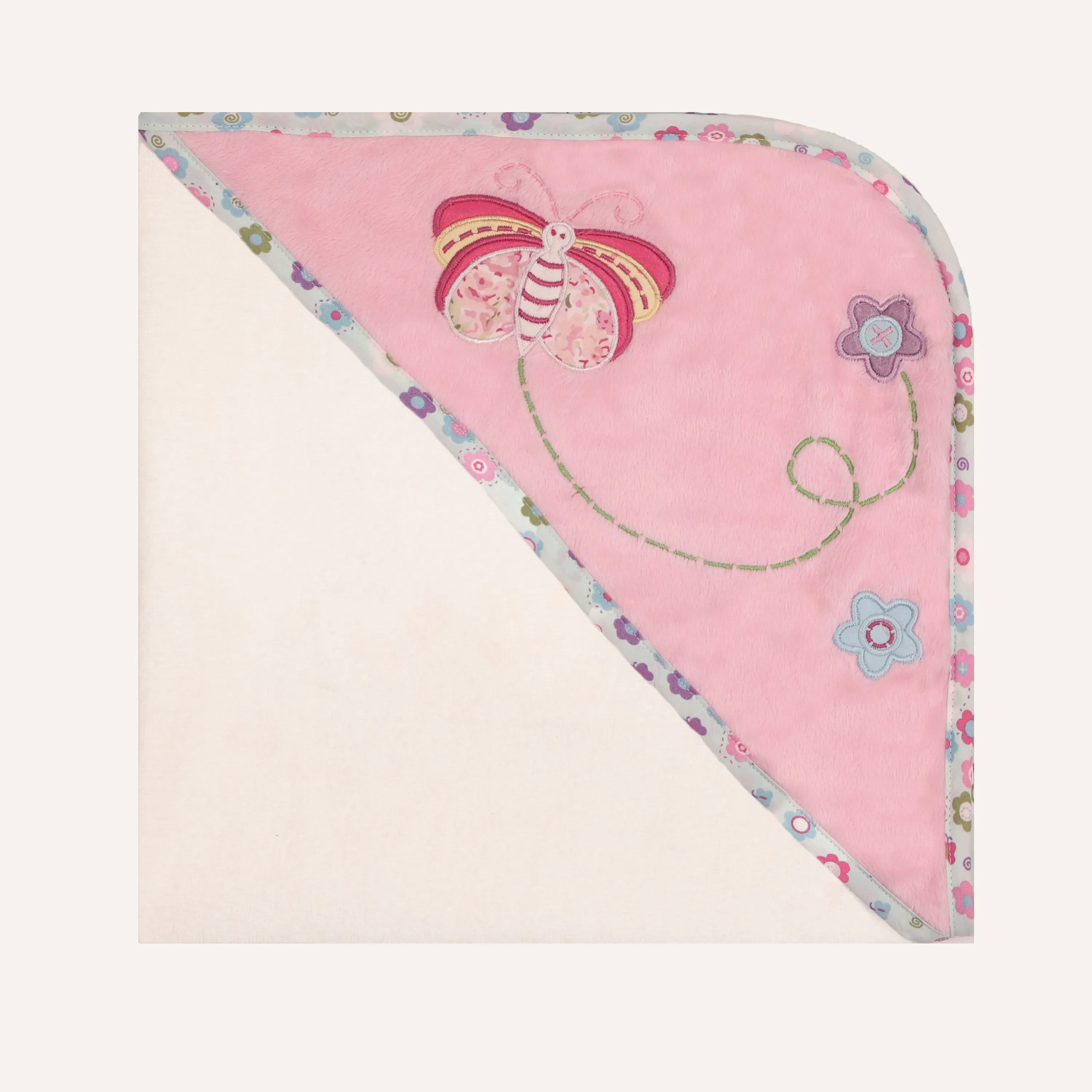 Abracadabra Hooded Towel With 2 Face Washers - Papillon
