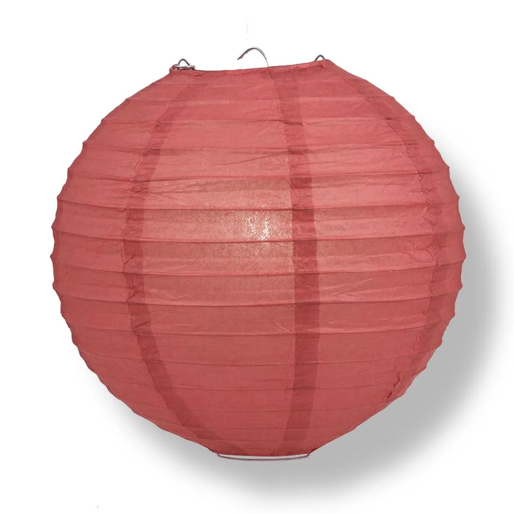 BLOWOUT 36" Marsala / Burgundy Wine Jumbo Round Paper Lantern, Even Ribbing, Chinese Hanging Wedding & Party Decoration