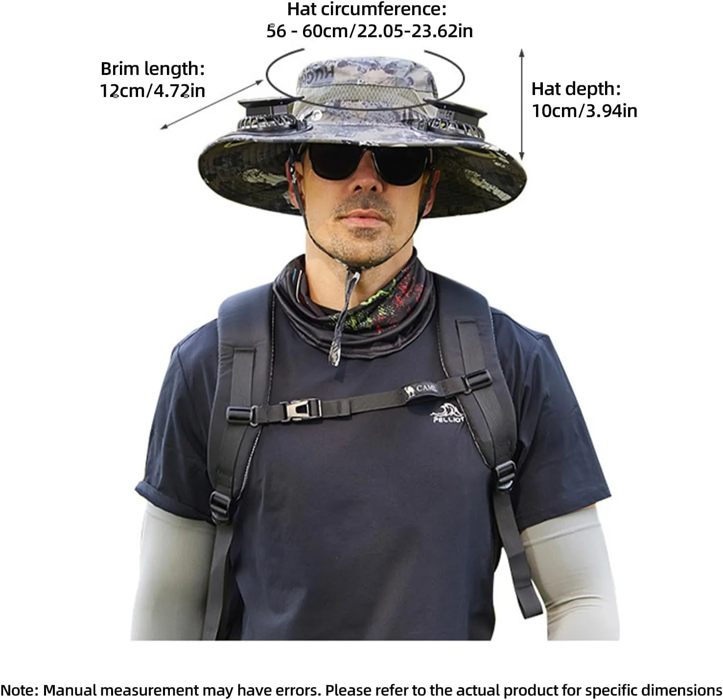 Fan Hat Solar Powered Wide Brim Solar Fan Hat for Men Women Sun Bucket Hats with Solar Fans Built in Fishing Gardening Hats