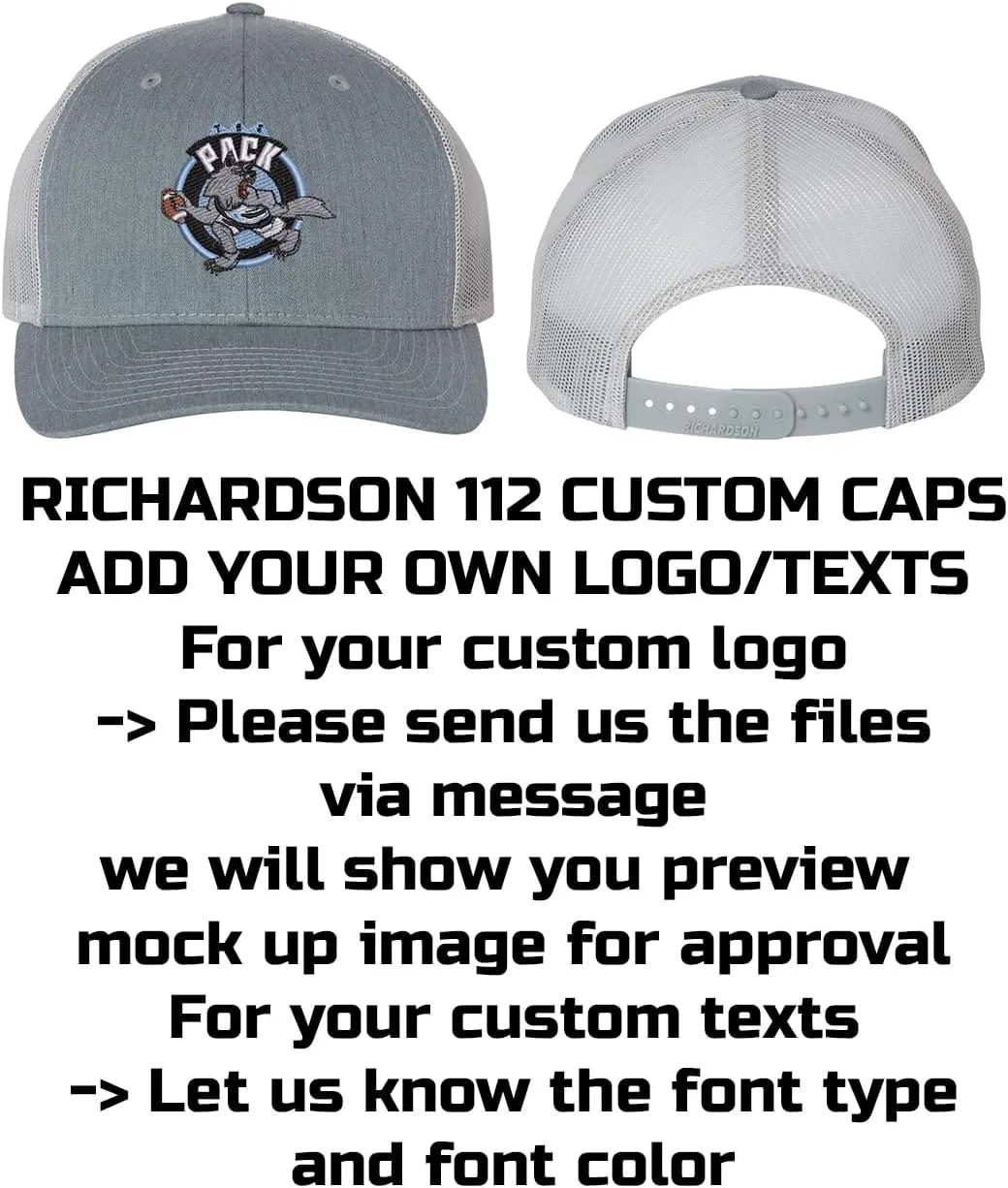 INK STITCH Richardson 112 Custom Embroidery Add Logo Texts Trucker Caps