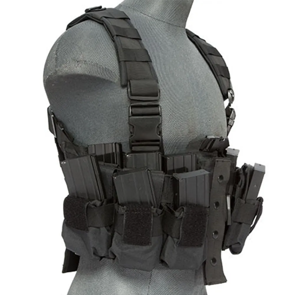 Lancer Tactical MOLLE Chest Rig Harness System w/ Hydration Pouch