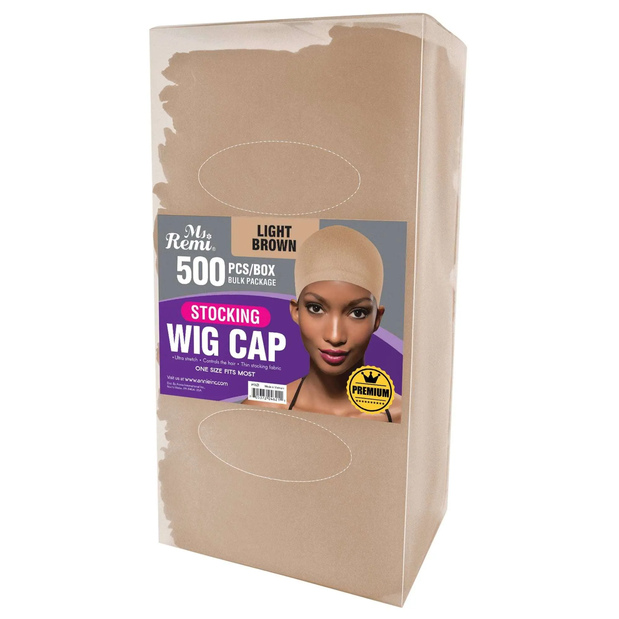 Ms. Remi Wig Cap Display 500pc Light Brown