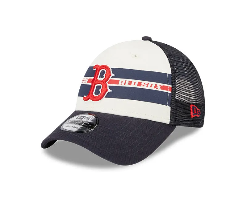 New Era Men's MLB Boston Red Sox Team Stripes 9FORTY Cap