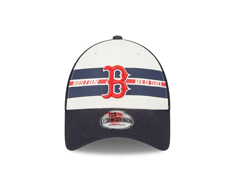 New Era Men's MLB Boston Red Sox Team Stripes 9FORTY Cap