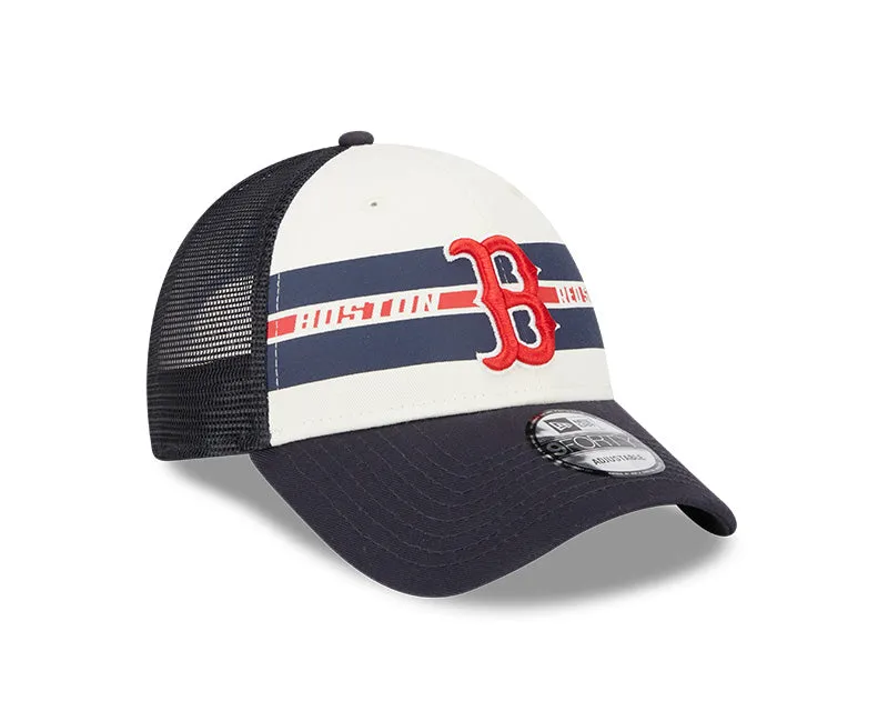 New Era Men's MLB Boston Red Sox Team Stripes 9FORTY Cap