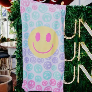 Pastel Happy Face Wholesale Micro Fiber Quick Dry Towel