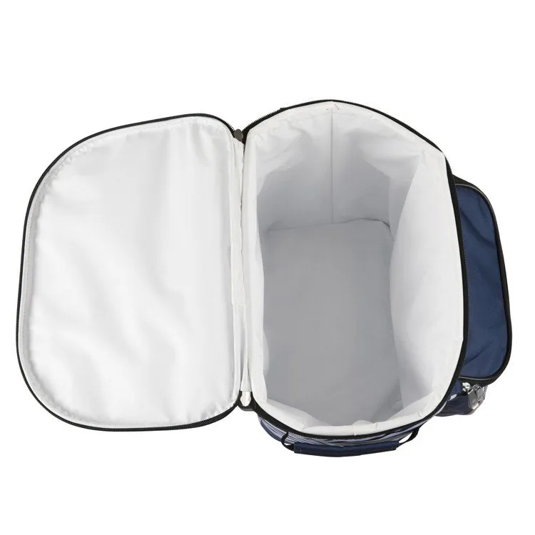 Portable Rolling Cooler, Navy and White Stripe
