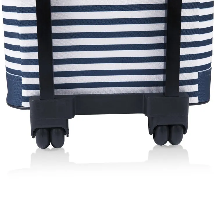 Portable Rolling Cooler, Navy and White Stripe
