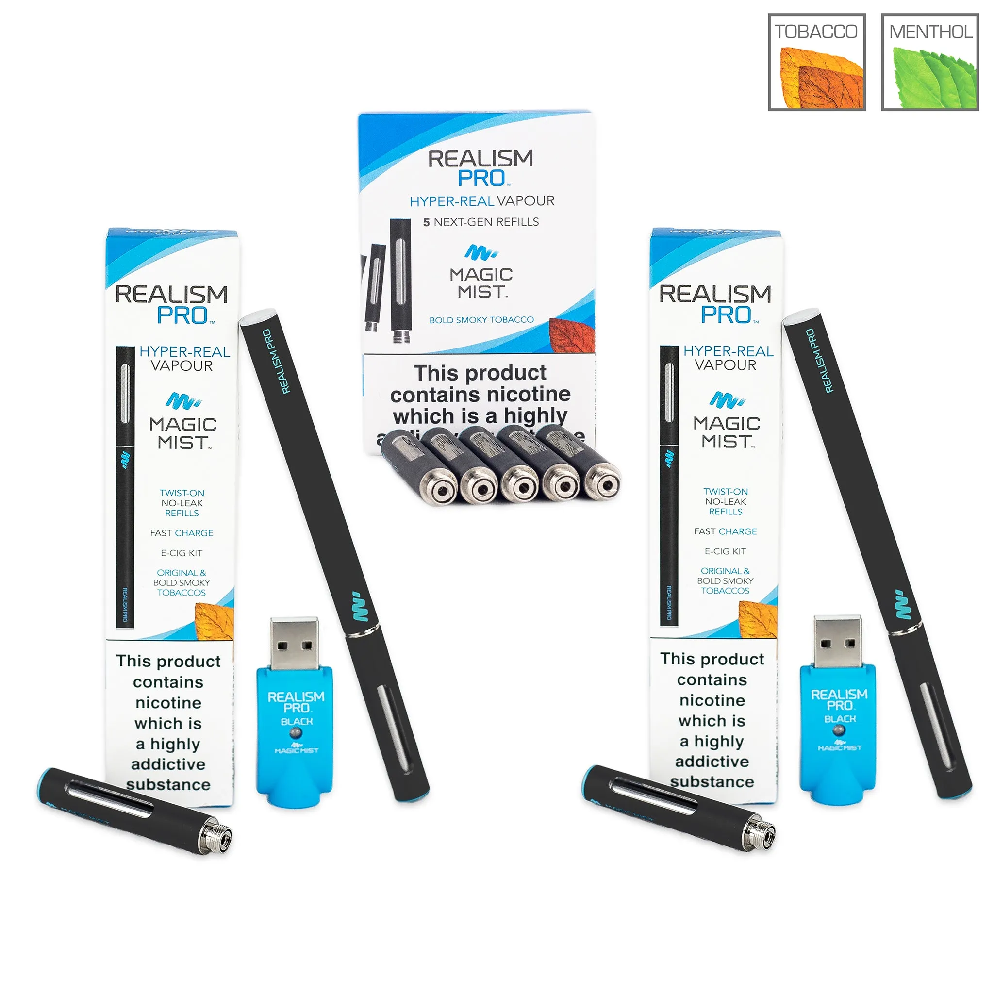 Realism Pro Black Deluxe Kit - Hyper Real Vapour, Fast Charge, Pro Power