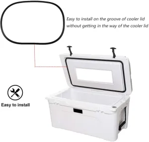 Roto Molded Cooler Gasket Fits Most Brands 20 - 65 Ot Size - 6 Ft Lid Gasket - Tool-less DYI Push In Install