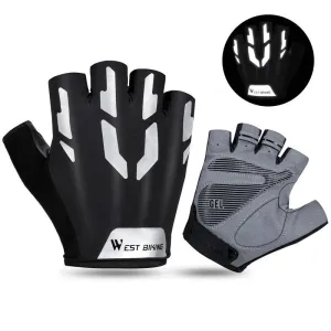 Shockproof Reflective Cycling Gloves Half Finger Sport Gloves Men Women Summer Gym Fitness MTB Road Bicycle Gloves
