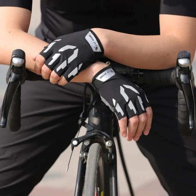 Shockproof Reflective Cycling Gloves Half Finger Sport Gloves Men Women Summer Gym Fitness MTB Road Bicycle Gloves