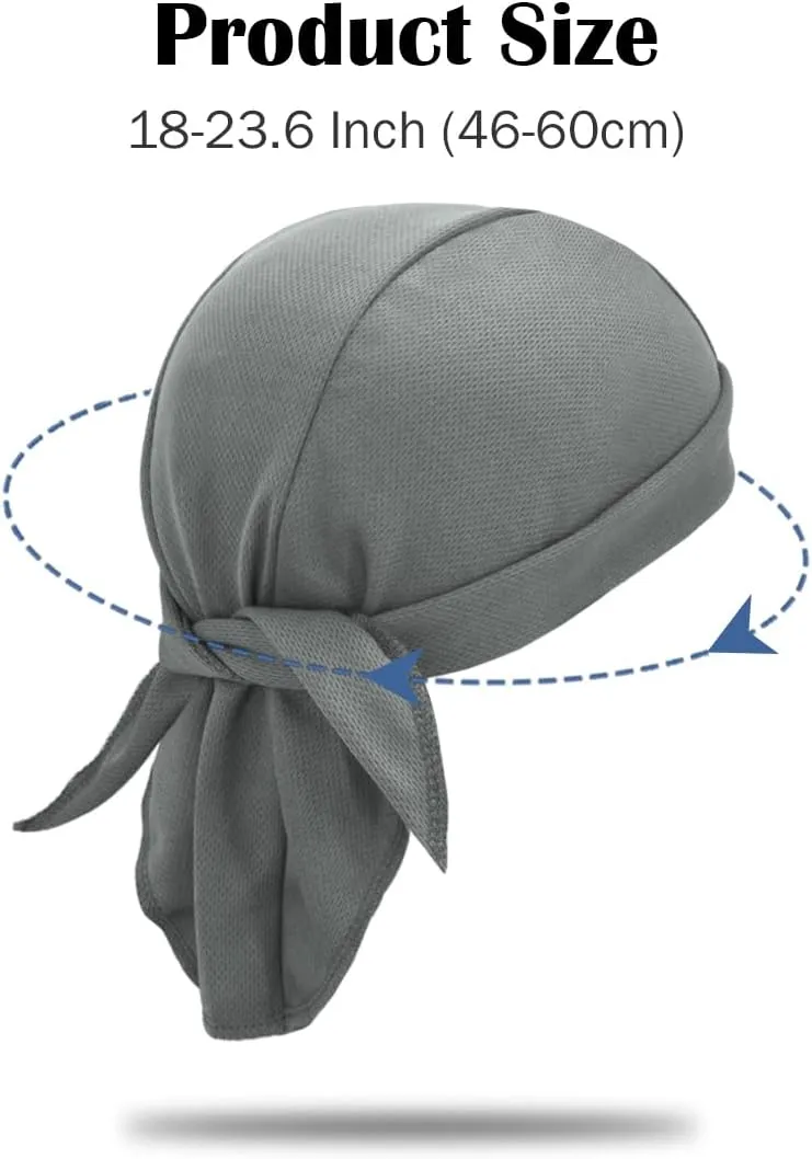 Sweat Wicking Do Rags Skull Caps, Cooling Hip Hop Hat, Beanie Durag Motorcycle Head Wrap Doo Rag Liner for Men Women