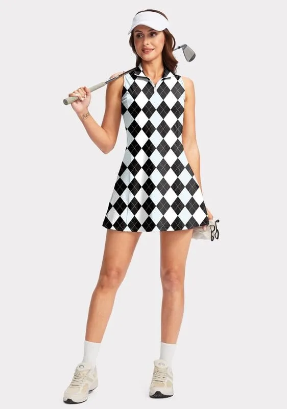 Viodia Women's Tennis Golf Dress with Shorts Active Exercise Workout Sports Athletic Dresses for Women with Zipper Pockets