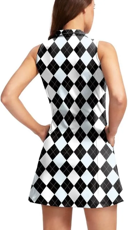 Viodia Women's Tennis Golf Dress with Shorts Active Exercise Workout Sports Athletic Dresses for Women with Zipper Pockets